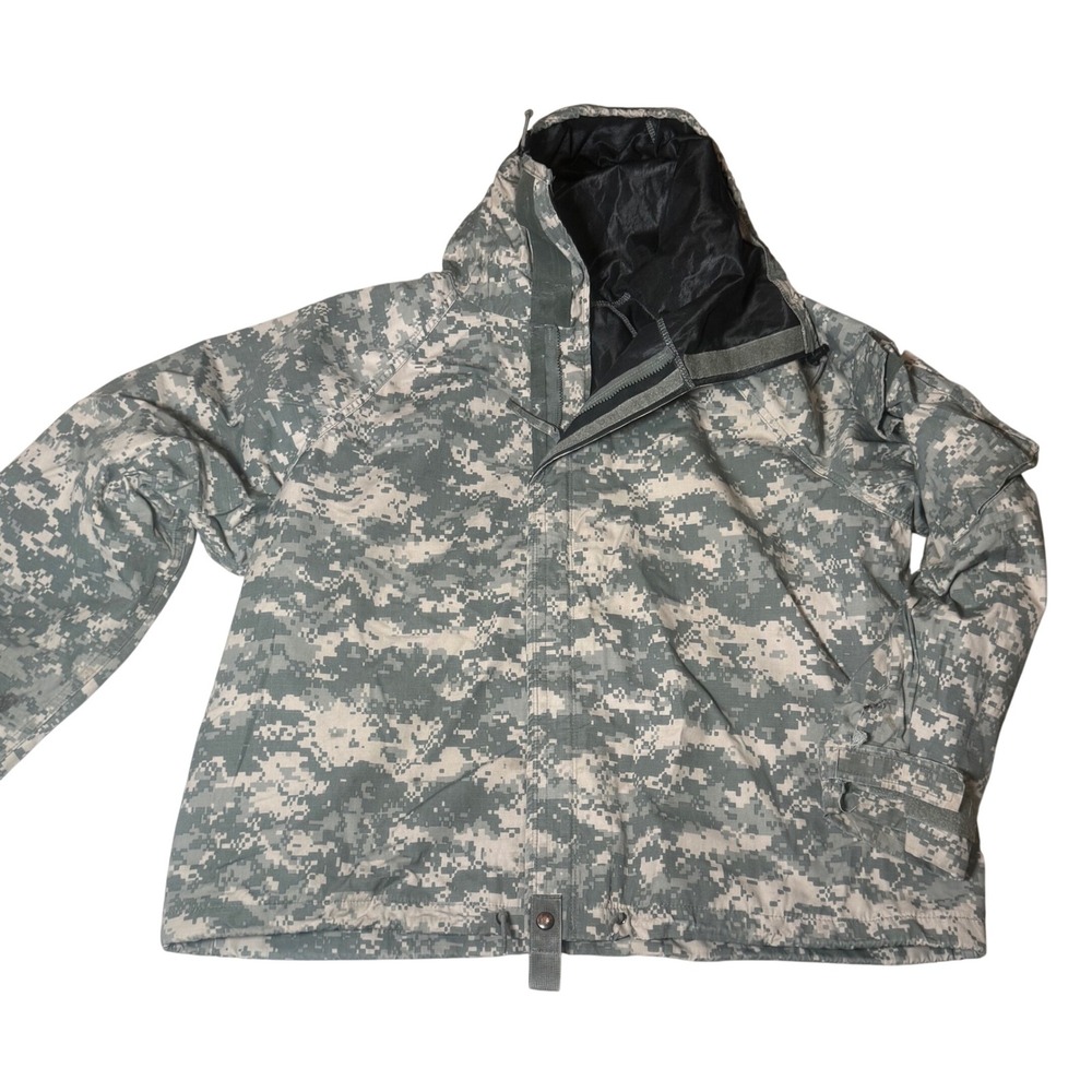 US Army Military ACPU Digital Camo Waterproof Jacket Mens Large‎ Long